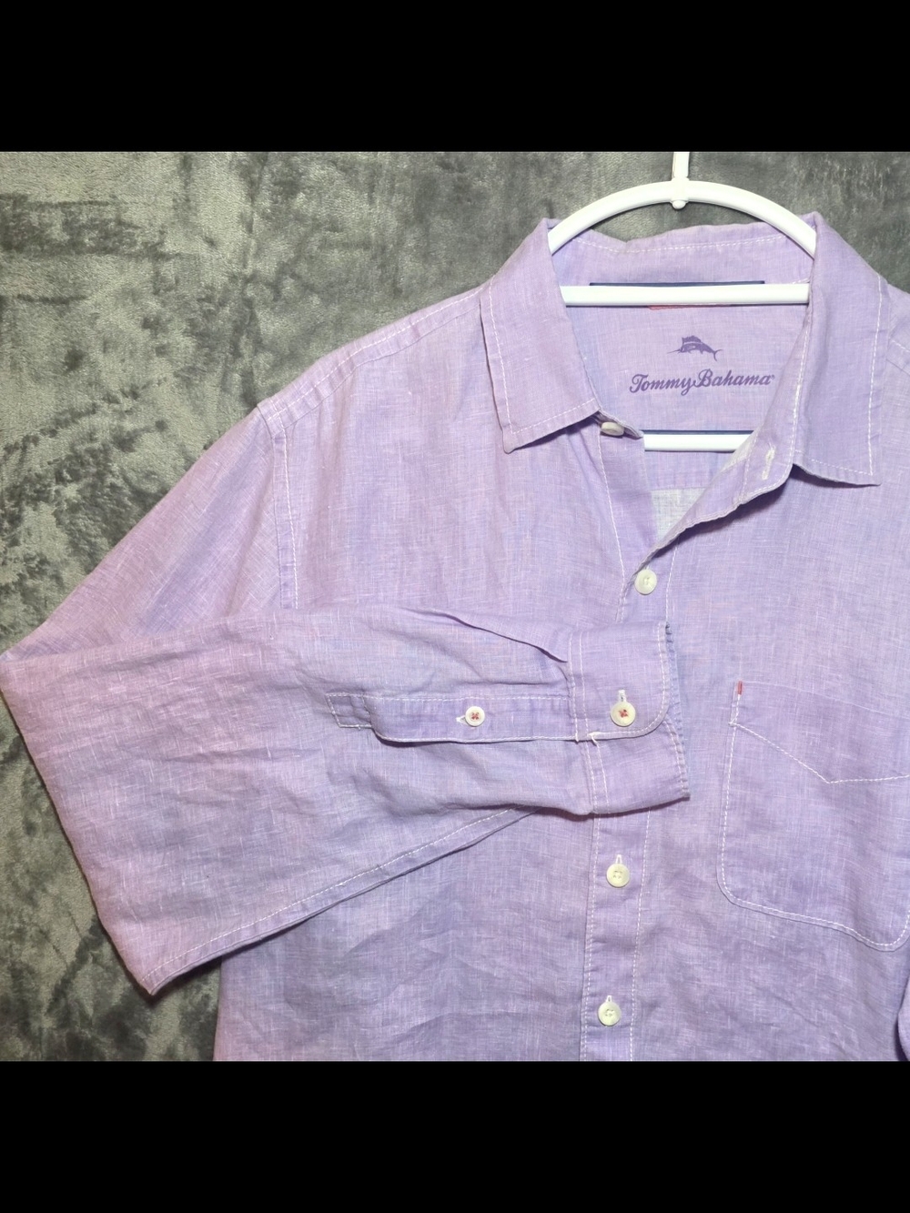 Tommy Bahama Lavender Linen Button-Down Shirt